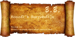 Boszák Barnabás névjegykártya